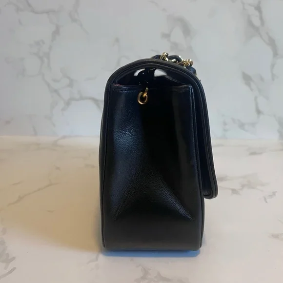 SOLD Vintage Chanel Small Diana Flap Black Lambskin - Picture 6 of 13